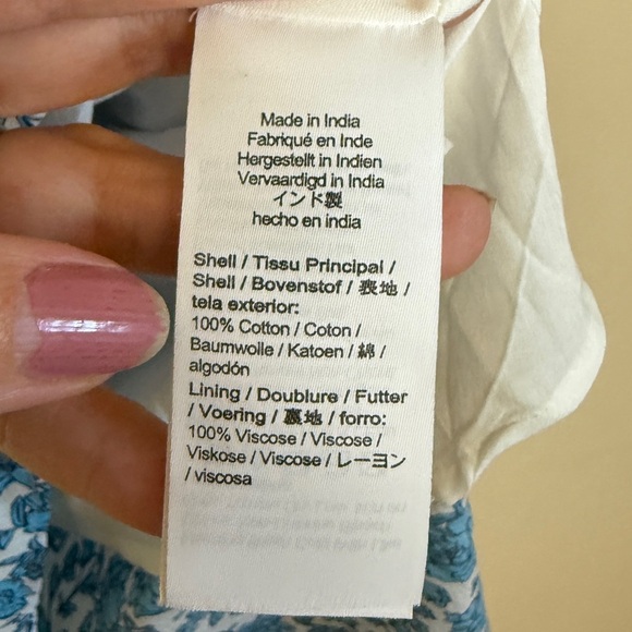 JCREW V Neck Puff Sleeve Midi Dress Blue Bloom Floral Print Prairie Cottagecore - Picture 11 of 13